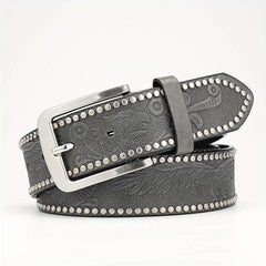 Alloy Pin Buckle PU Striped Belt for Men