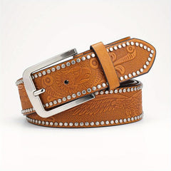 Alloy Pin Buckle PU Striped Belt for Men