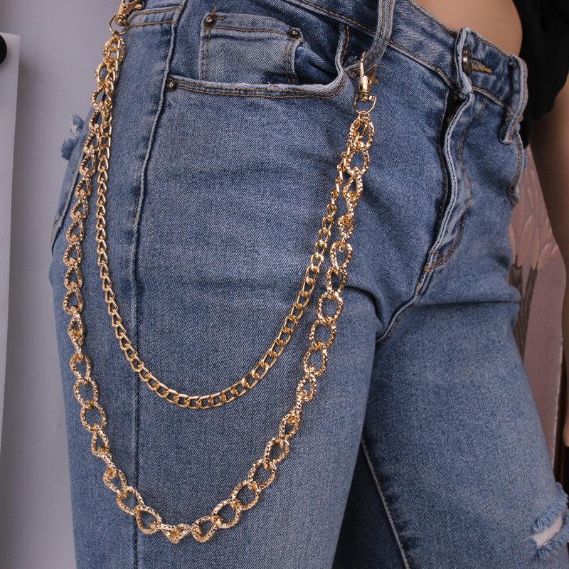 Vintage Punk Pant Chains on Jeans Keychain for Women Men