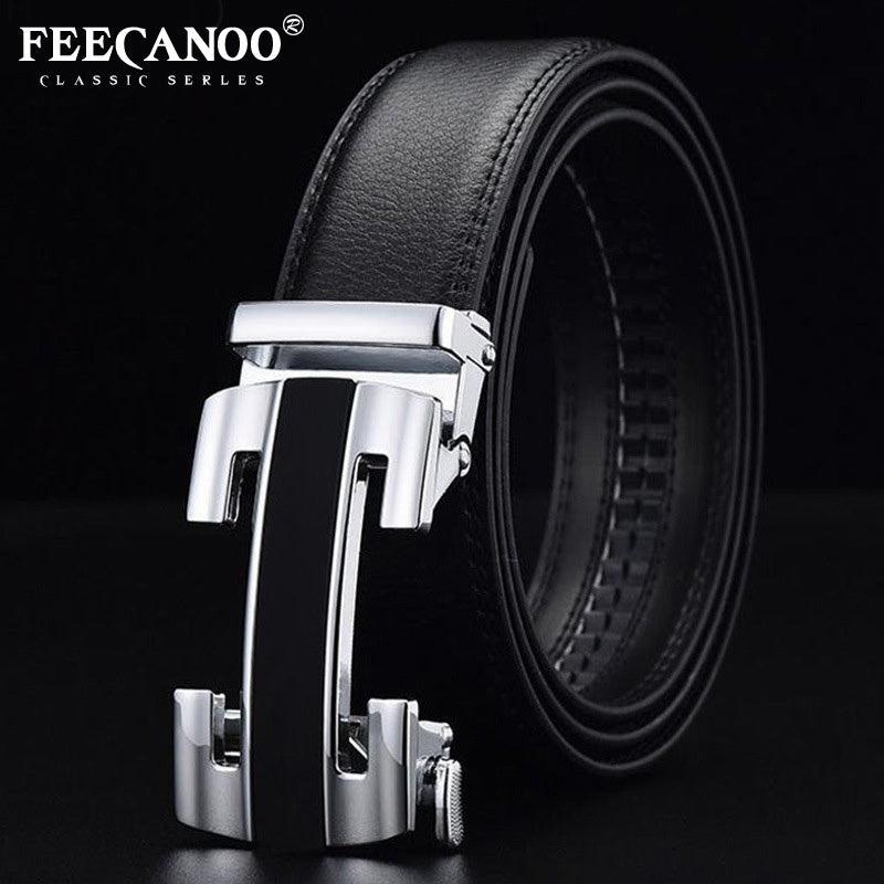 Men's Automatic Buckle Leather Belt Casual All match Pants Belt