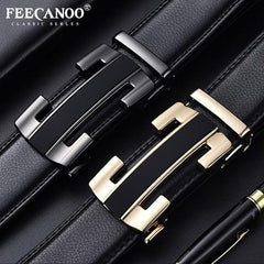 Men's Automatic Buckle Leather Belt Casual All match Pants Belt