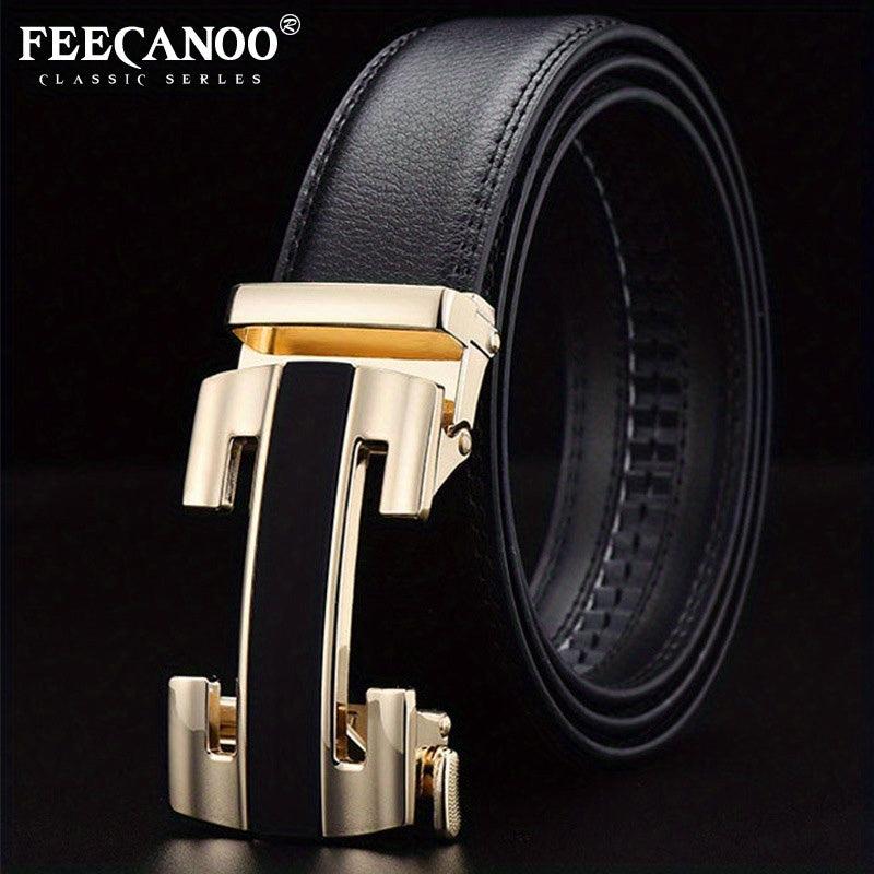 Men's Automatic Buckle Leather Belt Casual All match Pants Belt