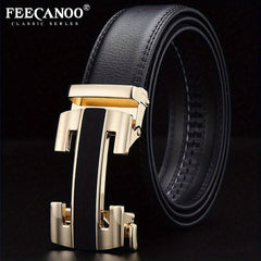 Men's Automatic Buckle Leather Belt Casual All match Pants Belt