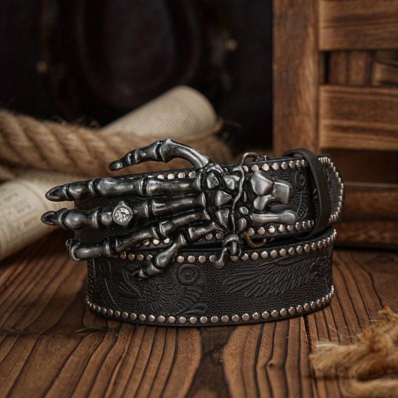 Vintage Pattern Buckle PU Leather Belt For Men