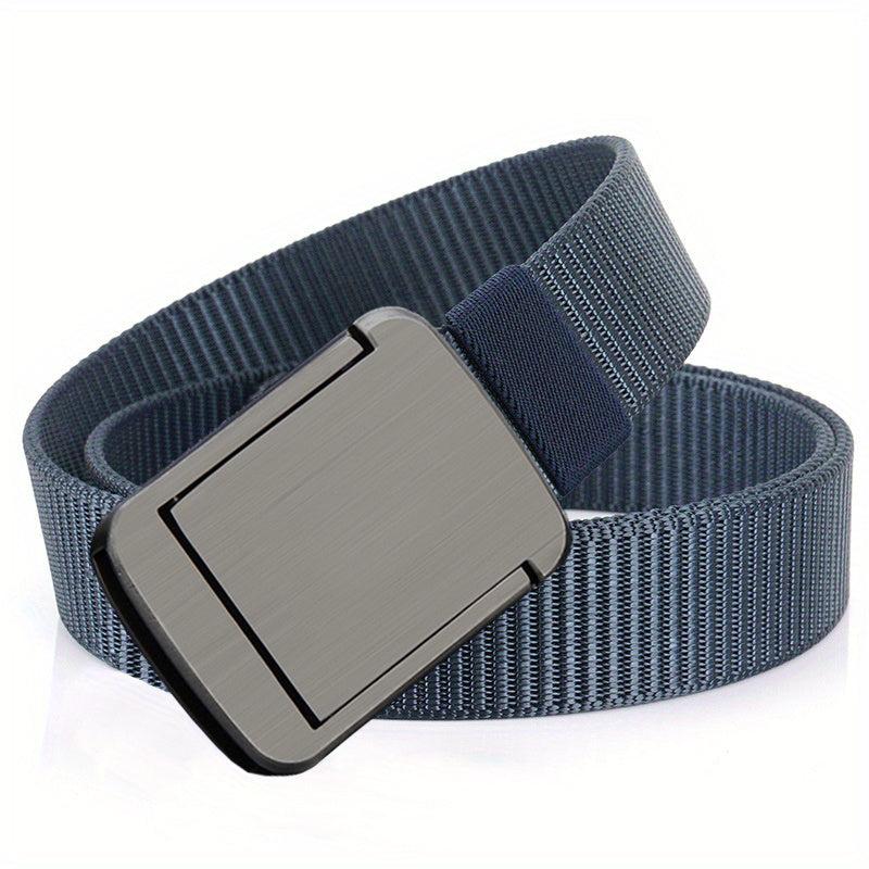 Dark Grey Square Alloy Belt for Business and Leisure