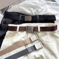 Dark Grey Square Alloy Belt for Business and Leisure