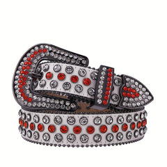 Men's Rhinestone Crystal Leather Change Belt