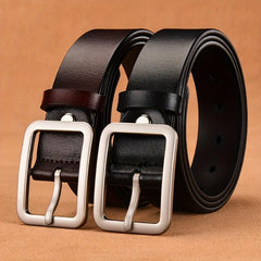 Men's Leather Belt Pin Buckle Casual Pants Belt