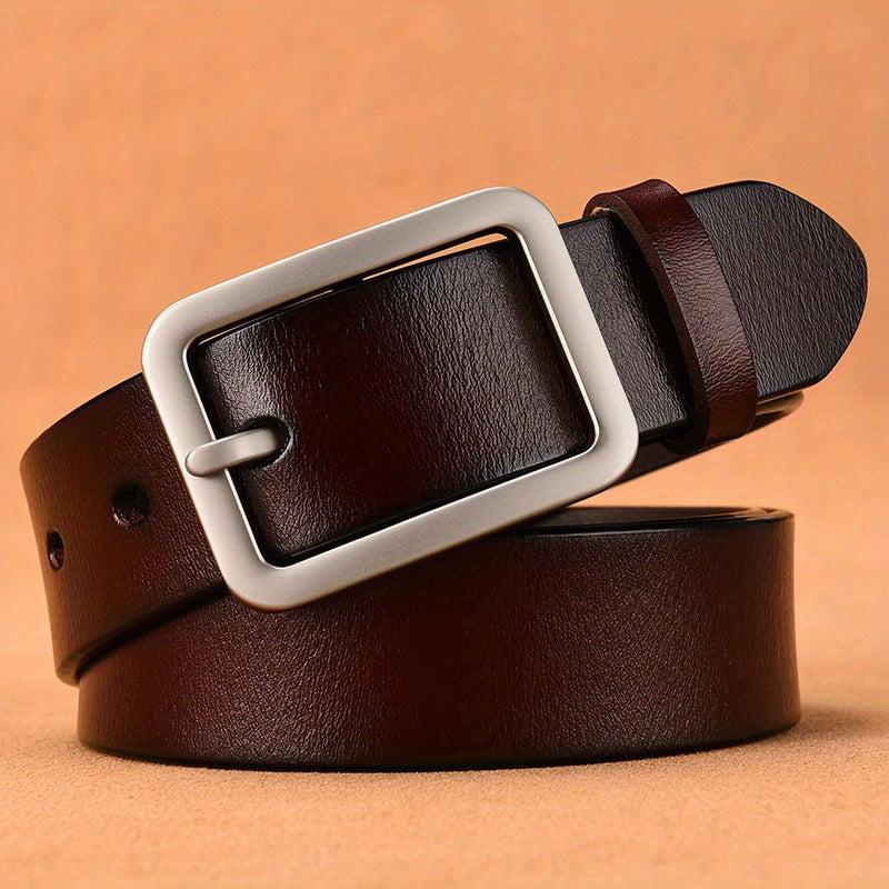 Men's Leather Belt Pin Buckle Casual Pants Belt