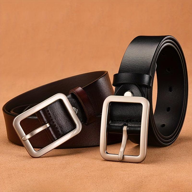 Men's Leather Belt Pin Buckle Casual Pants Belt