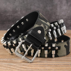 Men's Camo Belt with Bullet Head Decoration