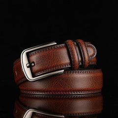 Alloy Pin Buckle Leather Belt for Men and Women