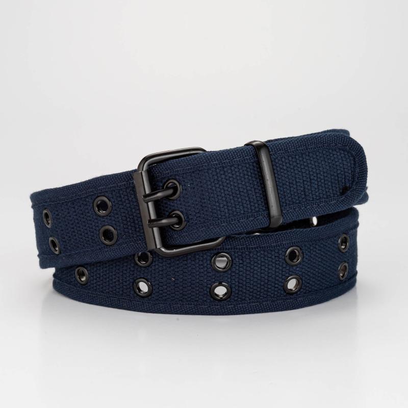Casual Double Needle Buckle Double Exhaust Eye Covered Fabric Belt