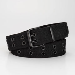 Casual Double Needle Buckle Double Exhaust Eye Covered Fabric Belt