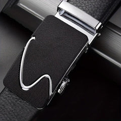 Men's Faux Leather Belt with Automatic Buckle