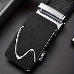 Men's Faux Leather Belt with Automatic Buckle