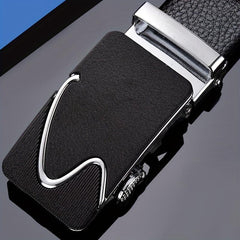 Men's Faux Leather Belt with Automatic Buckle