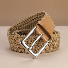 Men's Khaki Woven Waist Belt