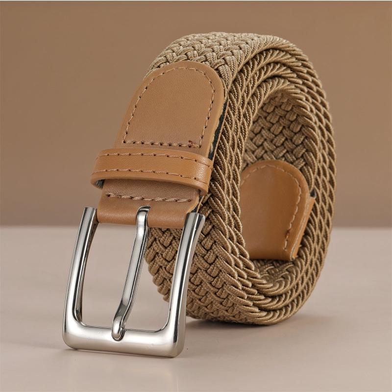 Men's Khaki Woven Waist Belt