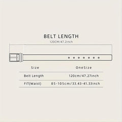 Men's Yellow Buckle Belt PU Leather