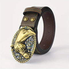 Men's Yellow Buckle Belt PU Leather