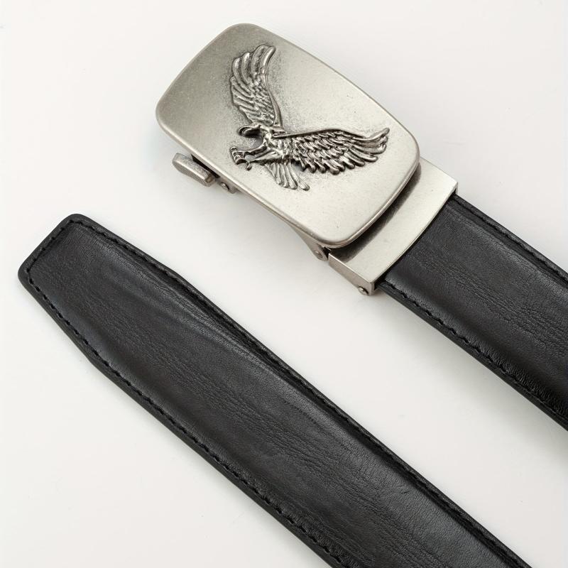 Men's Western Style PU Alloy Automatic Buckle Eagle Pattern Belt