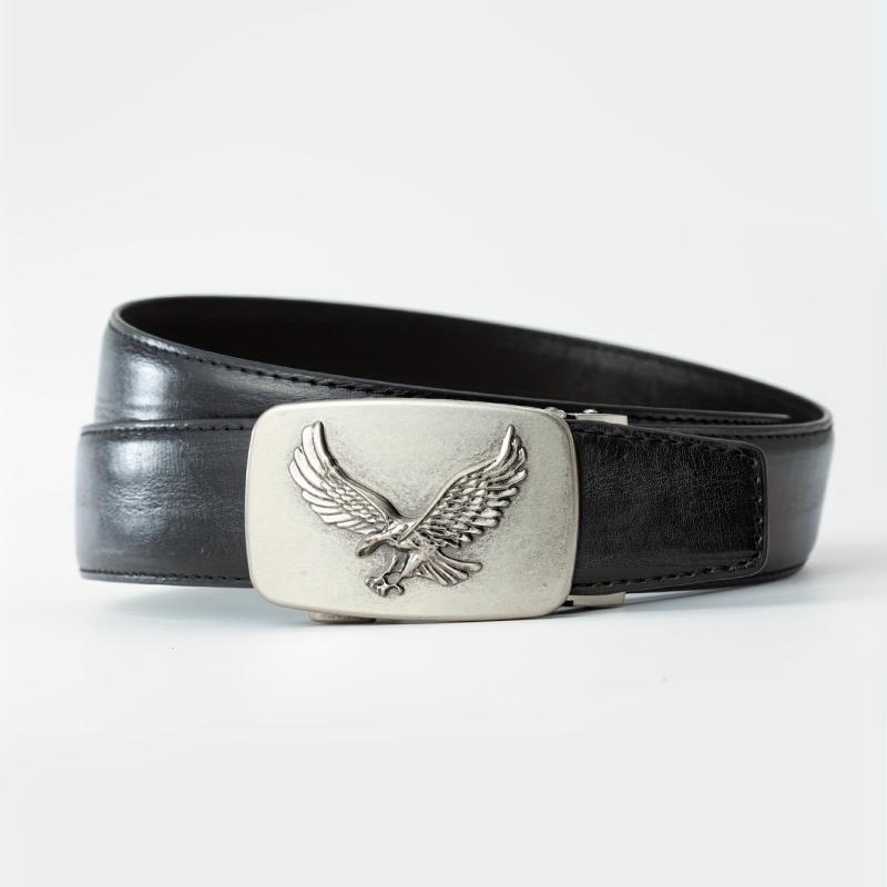 Men's Western Style PU Alloy Automatic Buckle Eagle Pattern Belt