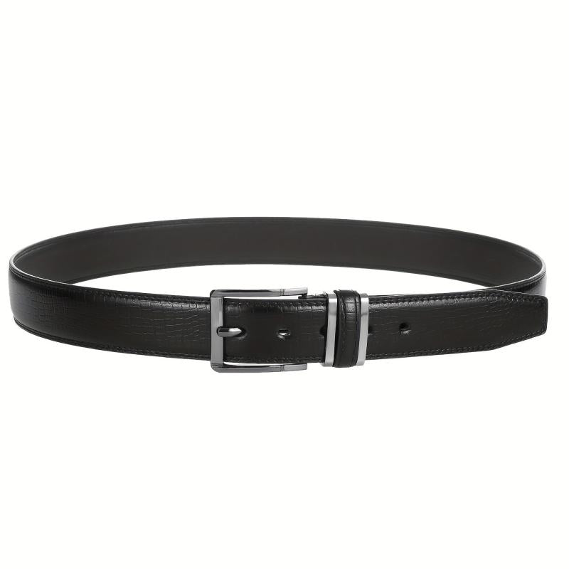 Men's Lizard Pattern Double Circle PU Leather Belt