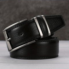 Men's Lizard Pattern Double Circle PU Leather Belt