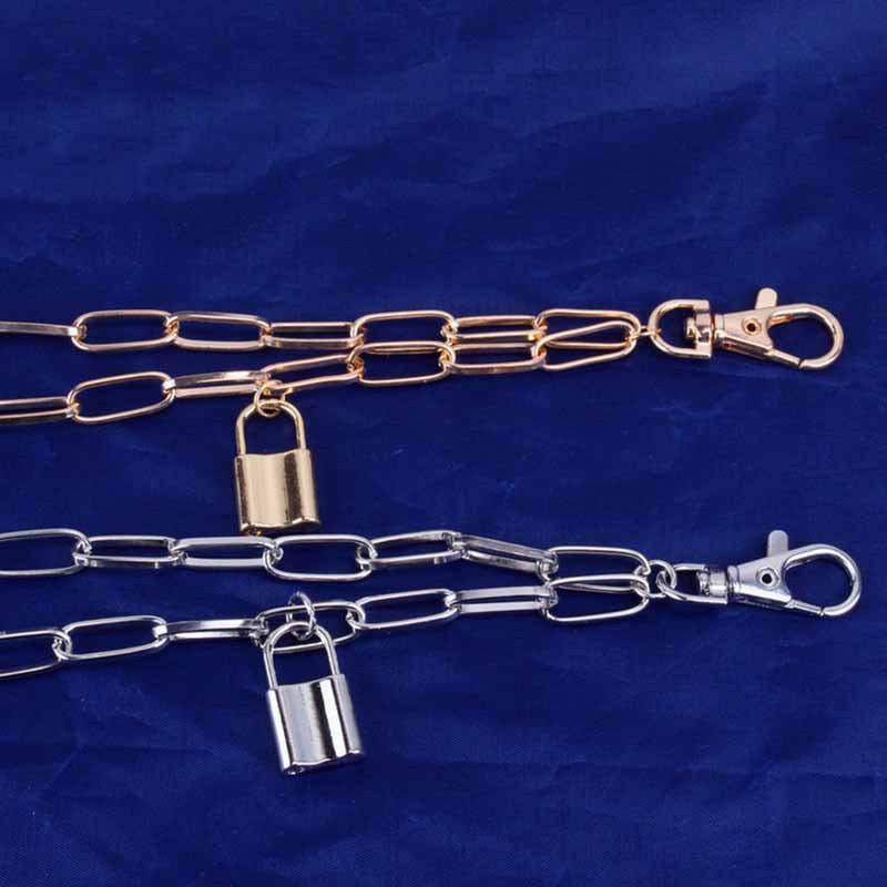 Men's Jeans Chain Punk Style Retro layer Chain Pants Chain Lock