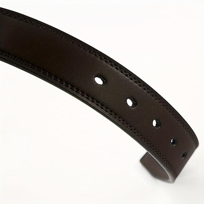 Two-sided Cowhide Men's Leather Belt Classic Alloy Buckle Business Jeans