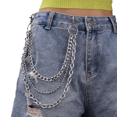 Punk Chain Clip On Accessory for Skirts Jeans Pants Goth