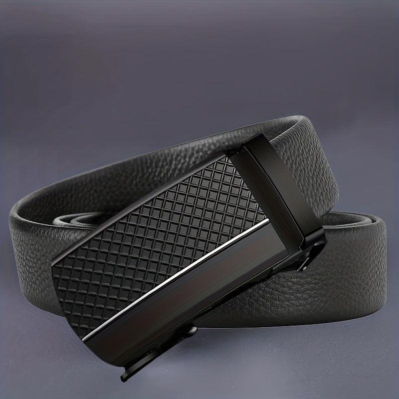 Men's Pu Leather Belt Automatic Buckle Business Casual All match Belt
