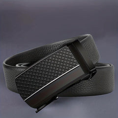 Men's Pu Leather Belt Automatic Buckle Business Casual All match Belt