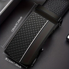 Men's Pu Leather Belt Automatic Buckle Business Casual All match Belt