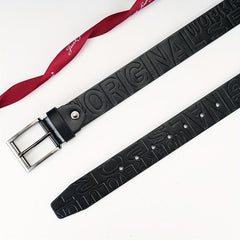 1pc Eng Letter Simulated Leather Men's Belt Casual Style