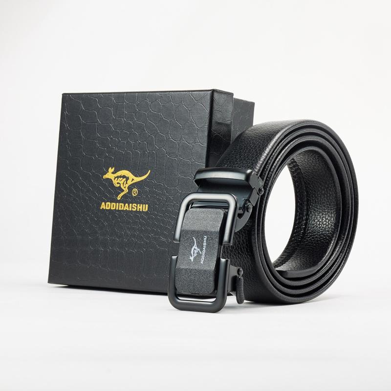 ADDIDAISHU Men's Business Automatic Buckle PU Leather Belt