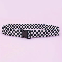 1pc Grid Insert Buckle Belt For Men