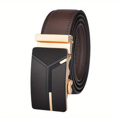 Men's Cow Leather Belt Ratchet Automatic Buckle Belts For Men
