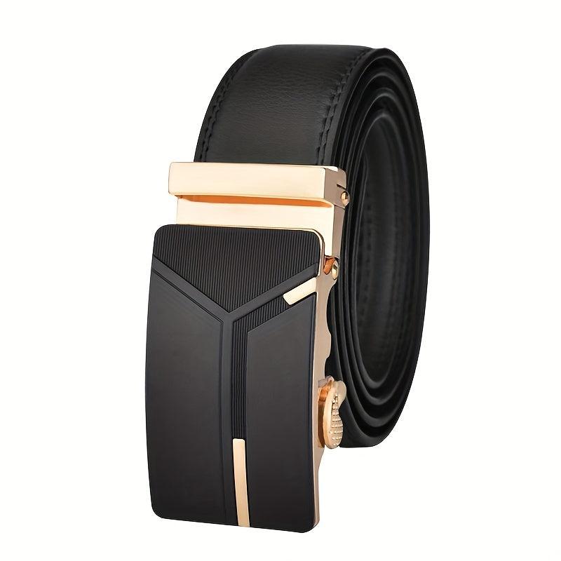 Men's Cow Leather Belt Ratchet Automatic Buckle Belts For Men