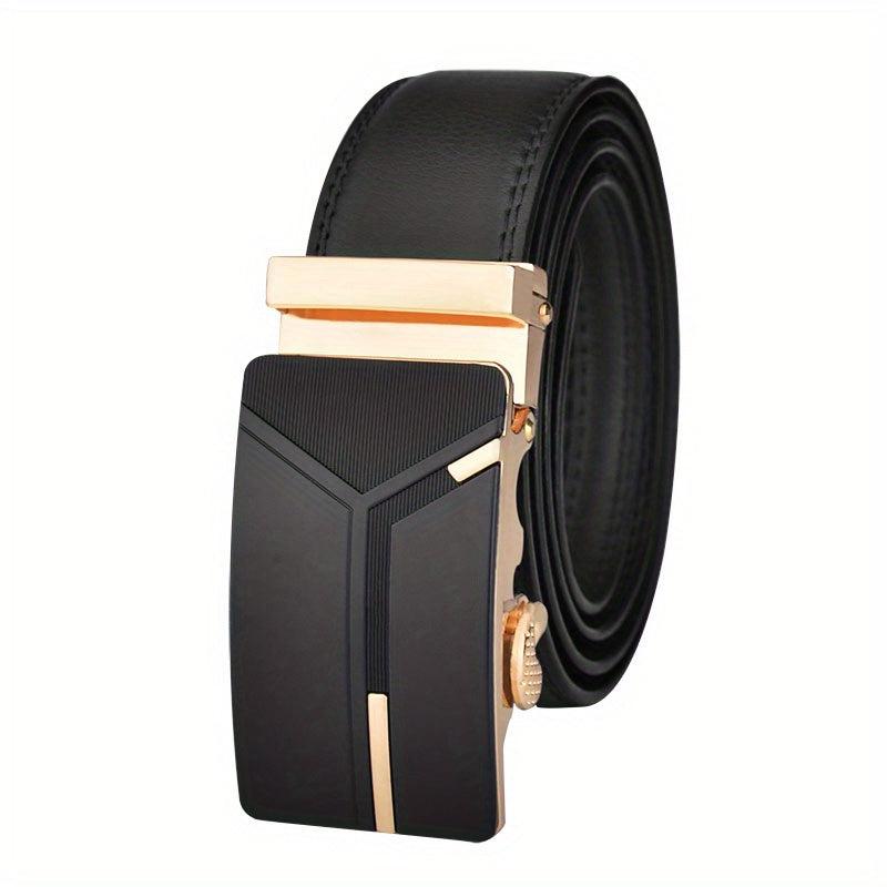 Men's Cow Leather Belt Ratchet Automatic Buckle Belts For Men