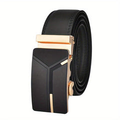 Men's Cow Leather Belt Ratchet Automatic Buckle Belts For Men