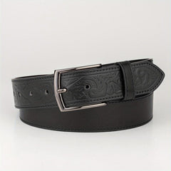 High End Embossed Sports Square Casual Belt PU Men's Leather Belt