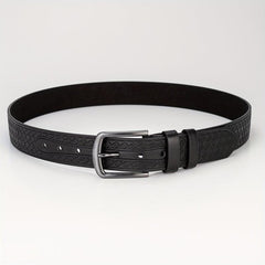 Geometric Embossed Square Buckle Belt Men's Casual Sports Belt
