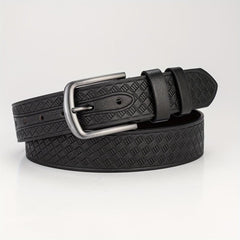 Geometric Embossed Square Buckle Belt Men's Casual Sports Belt