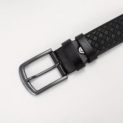 Geometric Embossed Square Buckle Belt Men's Casual Sports Belt
