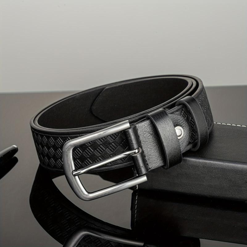 Geometric Embossed Square Buckle Belt Men's Casual Sports Belt