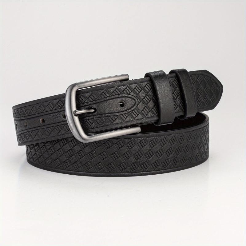 Geometric Embossed Square Buckle Belt Men's Casual Sports Belt