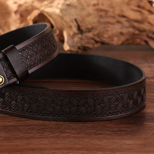 Cowboy Retro Belt Business Horse Buckle Pants Accessories Men