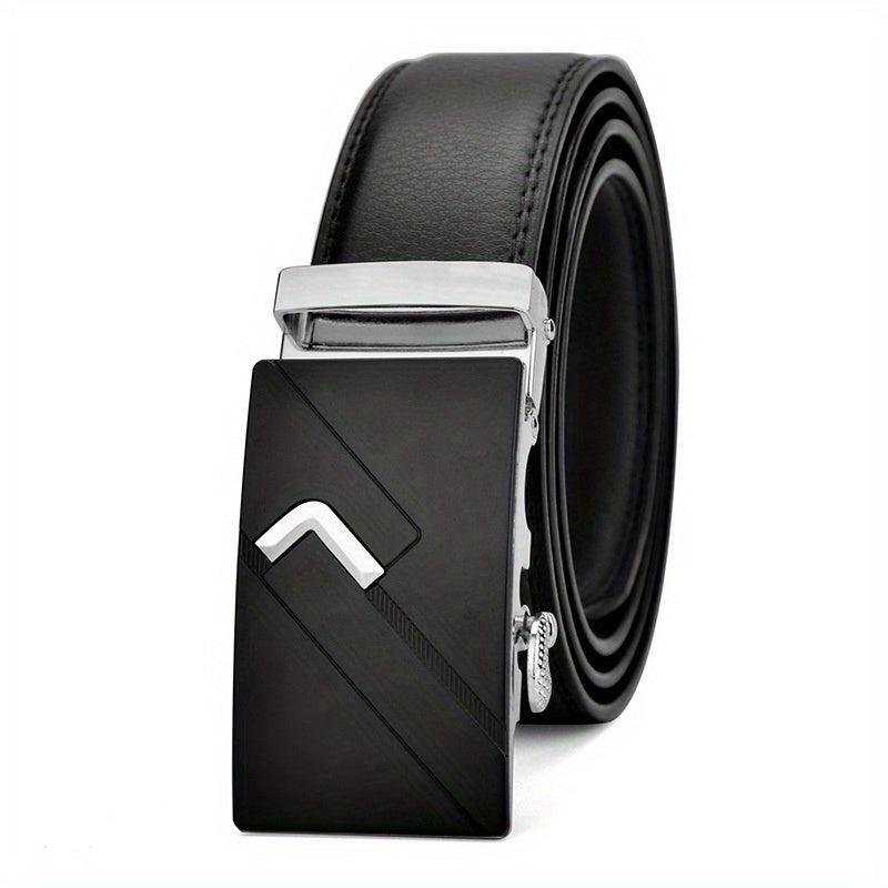 Men's Leather Belt Automatic Buckle Business Suit Waist Strap